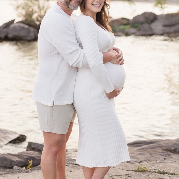 White Ribbed Knit Bodycon Dress - Picture 5 of 6